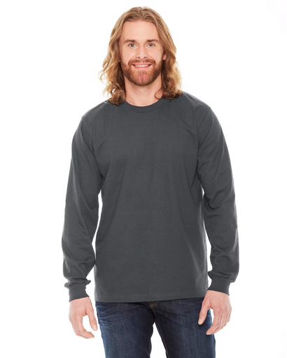 American Apparel Unisex Small Long Sleeve 100% Cotton Long Sleeve Faded Black