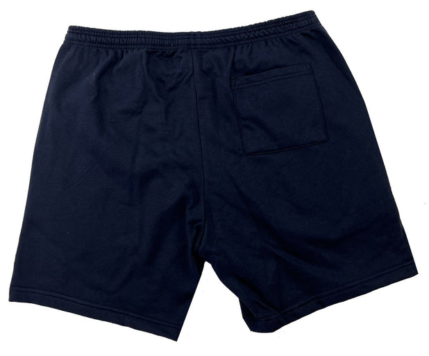 Men's Fleece Lined Retro Shorts Cotton Comfort Pockets Drawstring Navy - 2XL