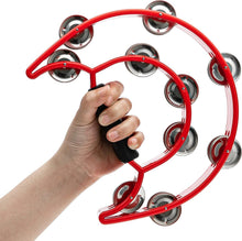 Load image into Gallery viewer, Double Row Metal Tambourine - Red
