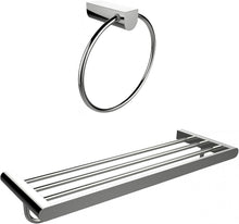 Load image into Gallery viewer, American Imaginations Towel Ring with Multi-Rod Towel Rack Set Chrome Plated

