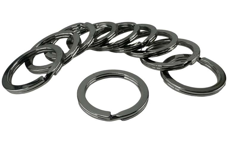 10-PACK Key Rings - Nickel Plated Heavy Duty Steel - Extra Large 1.25