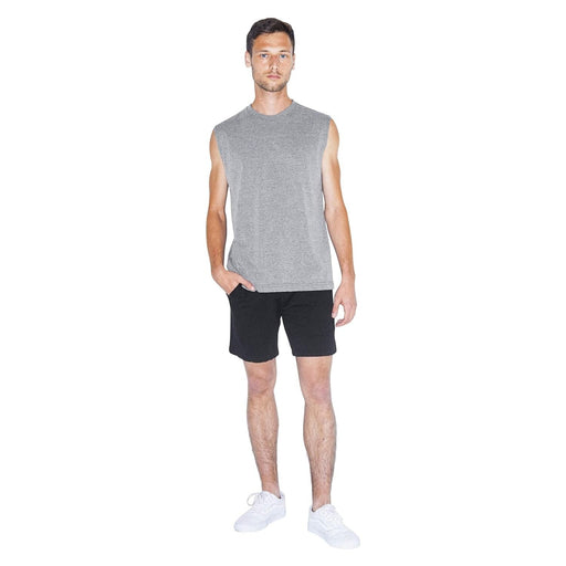 Men's Fleece Lined Retro Shorts Cotton Comfort Pockets Drawstring Black - XL