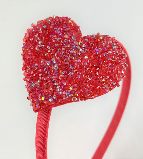 Cat & Jack™ Girls' Glitter Sweet-Heart Headband - Red - New with Tags