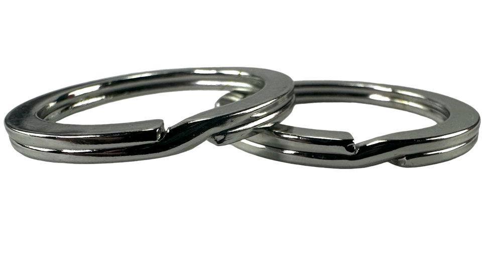 10-PACK Key Rings - Nickel Plated Heavy Duty Steel - Extra Large 1.25