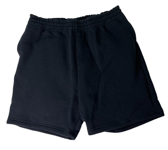 Men's Fleece Lined Retro Shorts Cotton Comfort Pockets Drawstring Black - XL