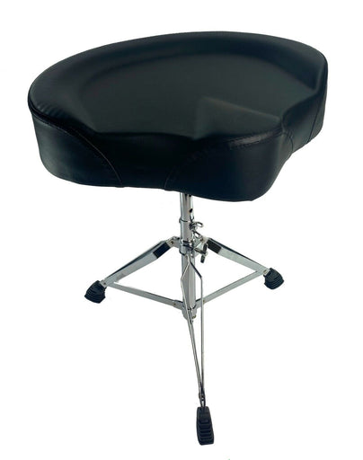 Zension DRUM THRONE MotorCycle-Style Seat Black Double Braced Padded Swivel