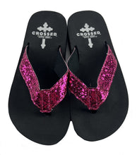 Load image into Gallery viewer, Gypsy Soule Crossed Girls Sandals, Glitter Flip-Flops, Thick Comfort Soles - New
