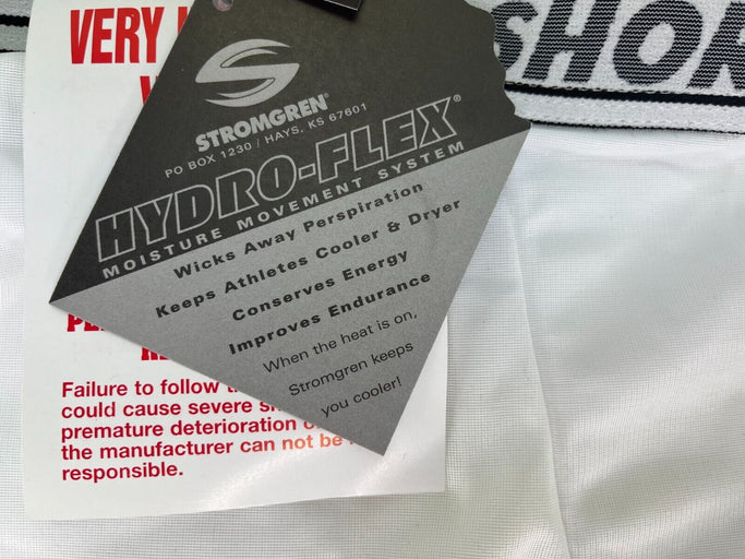 Stromgren Power Shorts Moisture Wicking Hydro-Flex Athletic Brief WHT, 2XL 3XL M