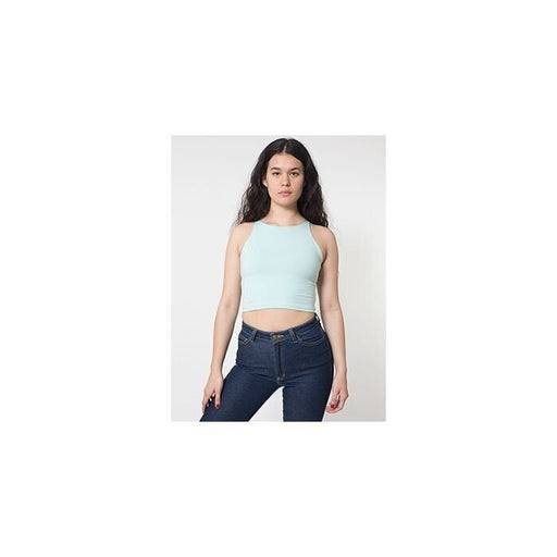 2 Pack American Apparel Women's Small Crop Top Tank Cropped Shirt Menthe Green