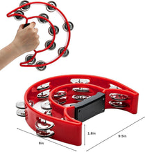 Load image into Gallery viewer, Double Row Metal Tambourine - Red

