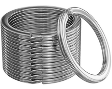 Load image into Gallery viewer, 10-PACK Key Rings - Nickel Plated Heavy Duty Steel - Extra Large 1.25" Diameter
