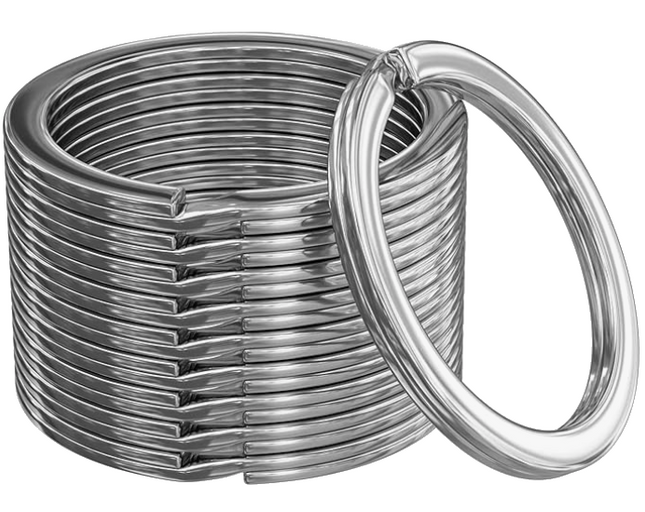 10-PACK Key Rings - Nickel Plated Heavy Duty Steel - Extra Large 1.25