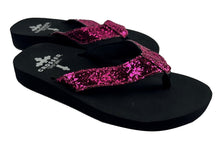 Load image into Gallery viewer, Gypsy Soule Crossed Girls Sandals, Glitter Flip-Flops, Thick Comfort Soles - New
