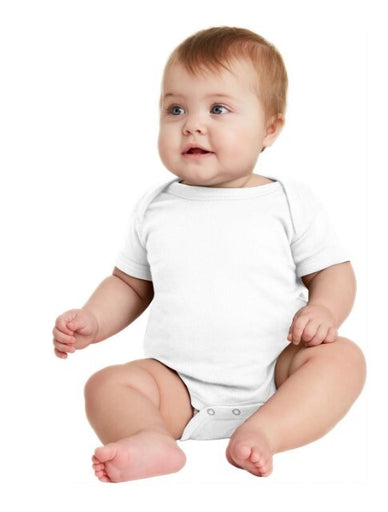 2-Pack White Baby One Pieces by American Apparel 100% Organic Cotton 6-12M