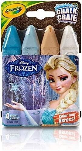 Case of 48 pcs - Crayola SIDEWALK CHALK - Disney Frozen - 12 Packs of 4 Colors