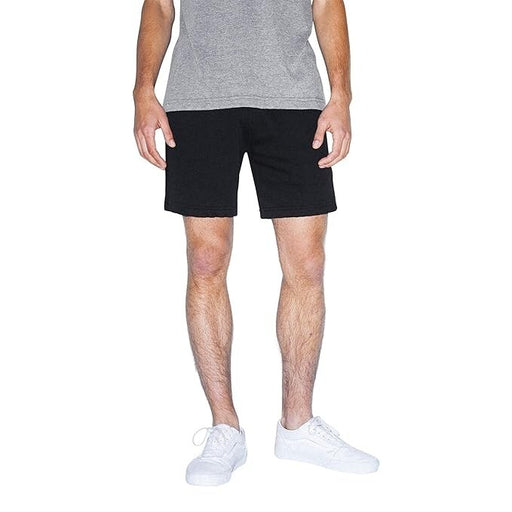 Men's Fleece Lined Retro Shorts Cotton Comfort Pockets Drawstring Black - XL