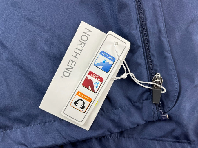 North End Men's Lightweight Windbreaker Water Resistant Jacket Packable Navy Med