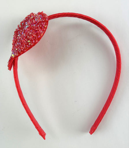 Cat & Jack™ Girls' Glitter Sweet-Heart Headband - Red - New with Tags