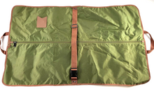 Load image into Gallery viewer, Ossington Garment Bag, Ballistic Nylon w/Leather elements, 39" x 23" Olive Green
