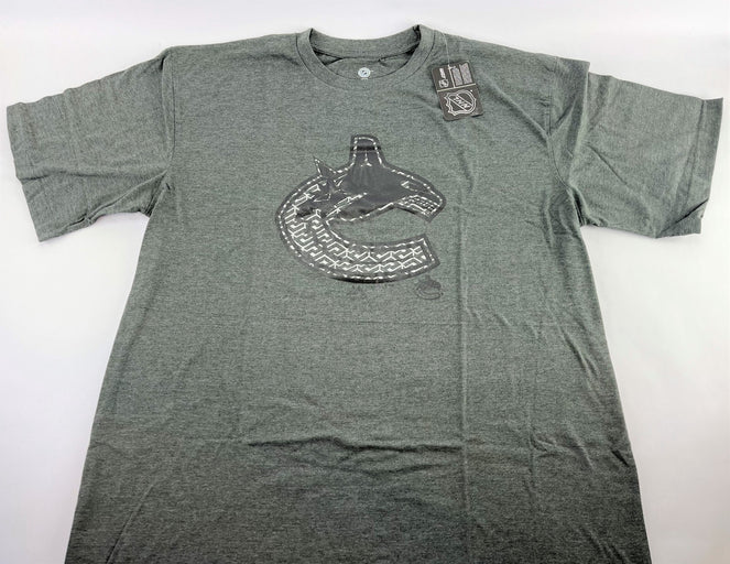 NHL Vancouver Canucks Hockey Men's Licensed Screen Print Tee, Grey, Big & Tall