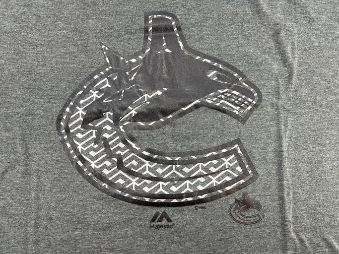 NHL Vancouver Canucks Hockey Men's Licensed Screen Print Tee, Grey, Big & Tall