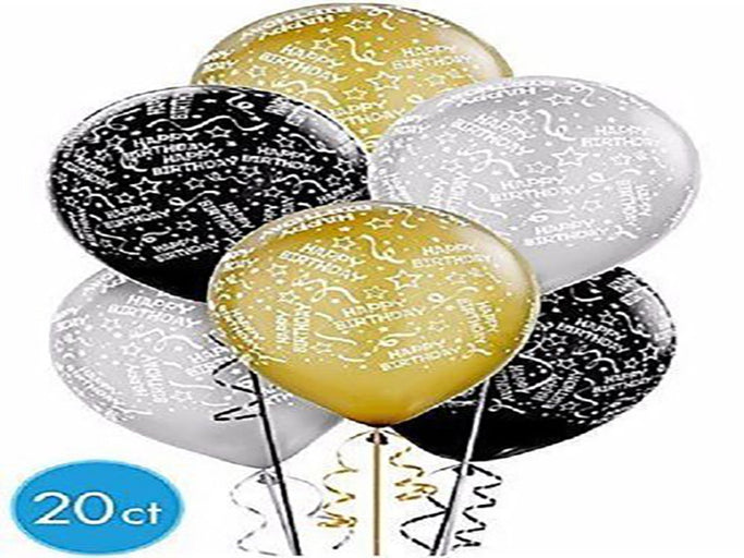 Confetti Burst Print Latex Balloons | Pack of 20