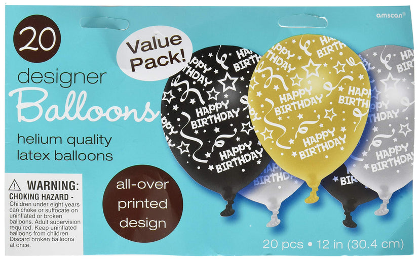 Confetti Burst Print Latex Balloons | Pack of 20