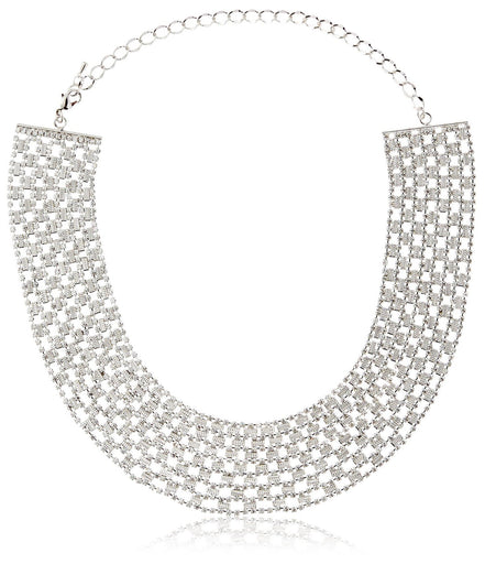 Daniela Swaebe Rhodium Plated Lustrous Glam Choker Necklace