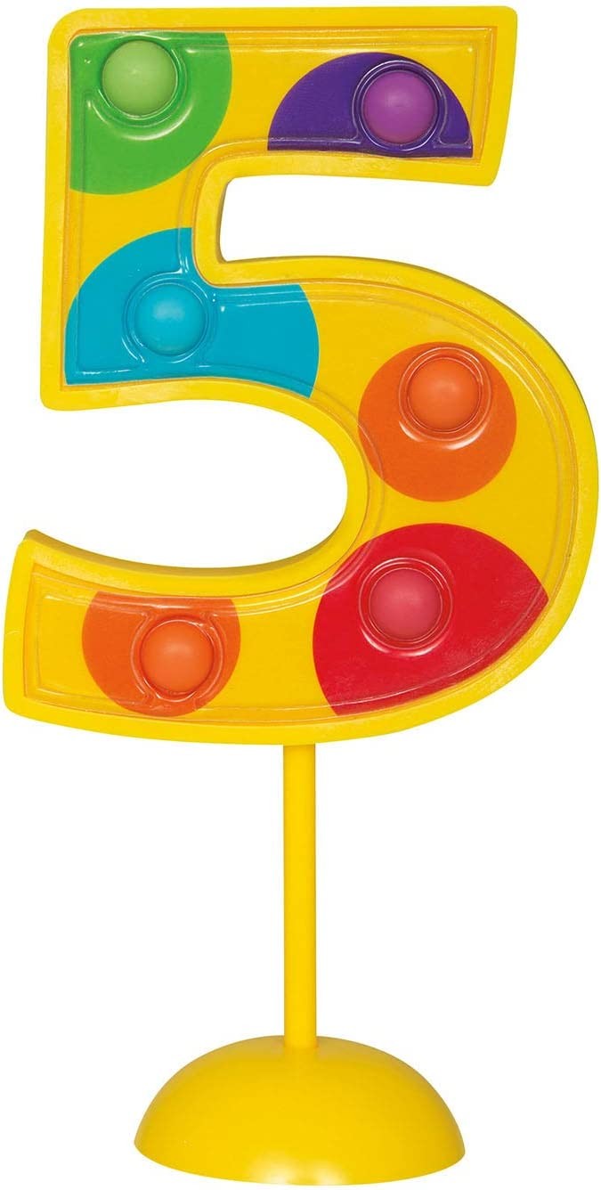 Unique Flashing Number 5 Party Cake Decoration, Multicolor