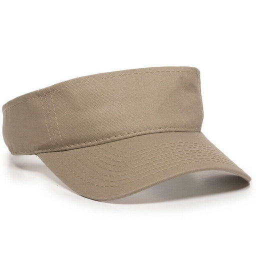 Lot of 50 Khaki Visors - Adjustable Sun Visor Caps Hats for Resale/Branding Unisex - Khaki