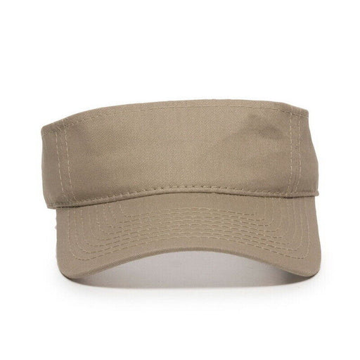 Lot of 50 Khaki Visors - Adjustable Sun Visor Caps Hats for Resale/Branding Unisex - Khaki