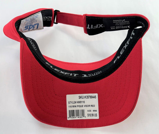 Lot of 50 Lids Visors - Adjustable Sun Visor Caps Hats for Resale/Branding Unisex - Red