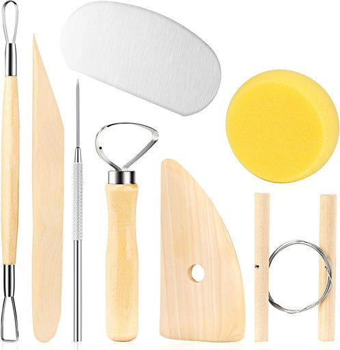 Clay Pottery Tool Kit 8 Piece Set for Ceramics, Wax Carving, Sculpting, Molding