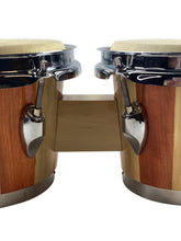 Load image into Gallery viewer, BONGOS 7 &amp; 8" inch SET NATURAL LIGHT WOOD DUAL DRUMS WORLD LATIN Percussion NEW
