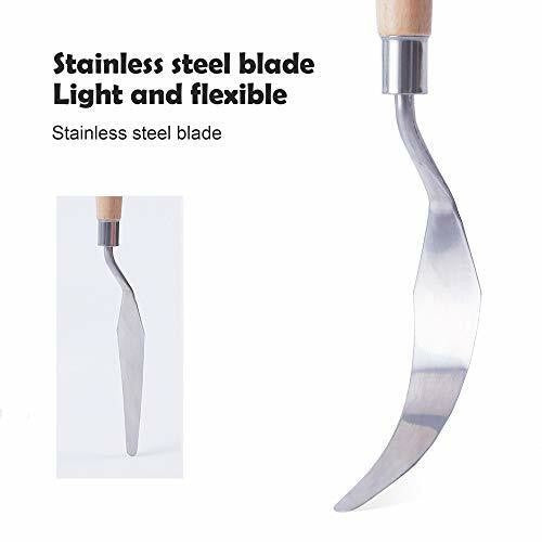 Professional 12 Piece Artist Palette Knife Set for Oil Paint, Natural Wood, New