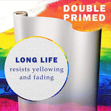 Load image into Gallery viewer, 65 Yard Canvas Roll Pure Cotton Duck Double Primed Acrylic Gesso Canvas 8" Wide
