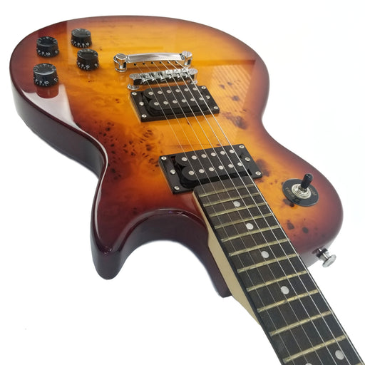 Classic Electric Guitar Exotic Burled Maple with Smooth Finish Sunburst Tobacco