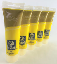 Load image into Gallery viewer, Set of 5 Yellow Acrylic Paint Tubes 120mls Professional Artist Paint Set, Lemon
