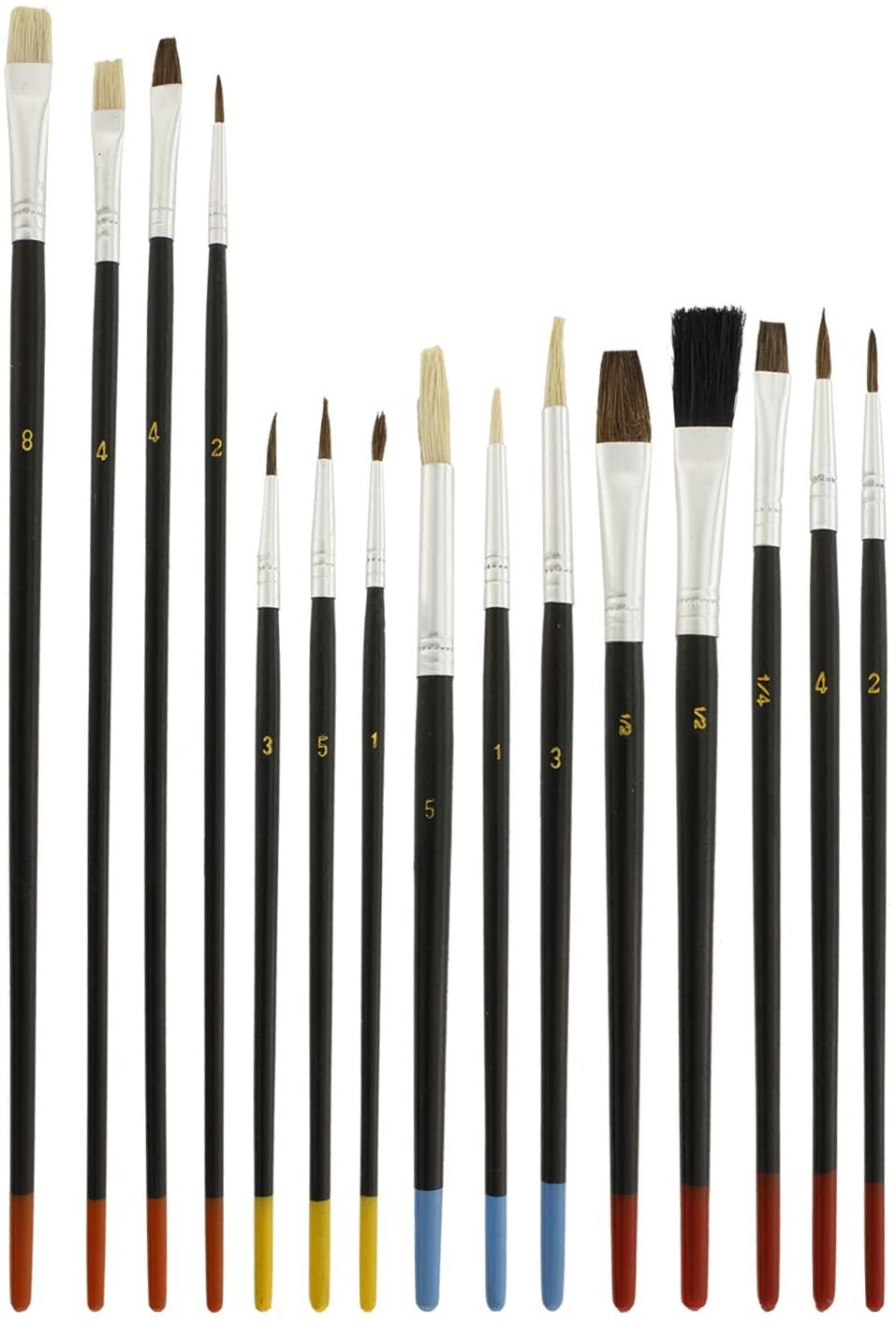 15pc Artist Paint Brush Set, all Purpose Oil, Watercolor, and Acrylic Paints