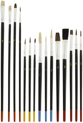 15pc Artist Paint Brush Set, all Purpose Oil, Watercolor, and Acrylic Paints