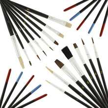 Load image into Gallery viewer, 15pc Artist Paint Brush Set, all Purpose Oil, Watercolor, and Acrylic Paints
