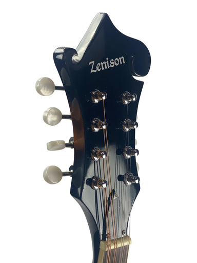 Zenison Sunburst Manodlin 8 String Acoustic F-Style Mandolin Silver Hardware