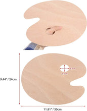 Load image into Gallery viewer, Large Paint Palette Tray Classically Designed Basswood Palette with Thumb Hole
