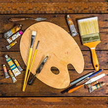 Load image into Gallery viewer, Large Paint Palette Tray Classically Designed Basswood Palette with Thumb Hole
