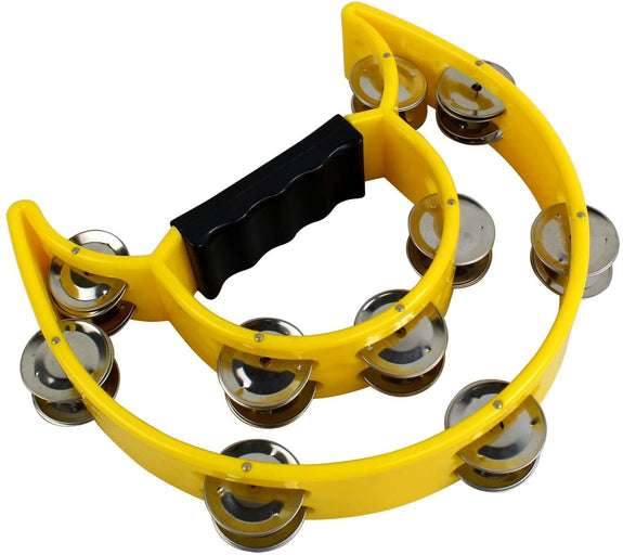 Zenison Double Row Tambourine - Ergonomic Handle & Metal Jingles