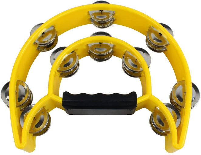 Zenison Double Row Tambourine - Ergonomic Handle & Metal Jingles