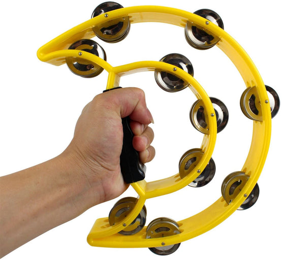 Zenison Double Row Tambourine - Ergonomic Handle & Metal Jingles