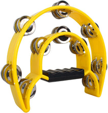 Load image into Gallery viewer, Zenison Double Row Tambourine - Ergonomic Handle &amp; Metal Jingles
