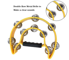 Load image into Gallery viewer, Zenison Double Row Tambourine - Ergonomic Handle &amp; Metal Jingles
