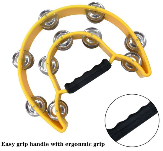 Zenison Double Row Tambourine - Ergonomic Handle & Metal Jingles